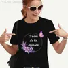 T-shirt Femme Français Filles Single Adieu Mariée Mariage T-shirt Équipe Future Mariée Tops Bachelorette Hen Party Tshirt Femmes Court Sled Tee L24312 L24312