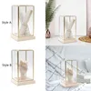 Jewelry Pouches Countertop Display Case Ornament Transparent 11.5x11.5x20cm Brass Frame Showcase Wood Base For Collectibles Toy Versatile