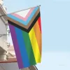 Lesbian Pride Rainbow Polyester LGBT Flag Hand Waving Festival Gay Banner Party Supplies