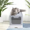 Bac de Toilette pour animaux de compagnie, bac à litière anti-éclaboussures pour chats, plateau pour chien et chat avec cuillère, Toilette propre pour chaton, fournitures de sable en plastique pour la maison, toilettage 172V