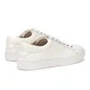 Casual schoenen Echt leer Heren Witte platte Lichtgewicht sneakers Ademend Sport voor Tenis Zapatillas Hombre