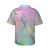 Men's Casual Shirts Glod Metallic Shirt Girly Millennial Pastel Watercolor Vintage Hawaiian Man Vacation Custom Oversize Blouses