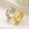Anel de designer de luxo 18k banhado a ouro para mulheres homens carta designer estilo elegante anéis anel de diamante moda anéis festa de casamento presente jóias