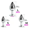 Brinquedos anais de metal plugue anal para mulheres aço inoxidável butt plug com jóias cristal ânus brinquedo anal grânulo senhoras brinquedos sexuais adulto jogo analplugl2403