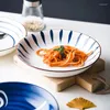Plakalar 8inch Ins Yaratıcı Japon Seramik Plaka Derin Yuvarlak Biftek Yemeği Porselen Ev Yemeği Mutfak Tahrikleri