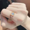 LAMOON Vintage Luxury Opal Rings For Woman Synthesis Opal 925 Sterling Silver K Gold Plated Oct Birthstone Brithday Gift RI193 240220