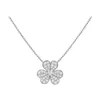 V Necklace S925 Lucky Grass Full Diamond Clover Collar Chain Instagram Trendy Luxury Small and Popular Pendant Necklace Summer Versatile Gift for Girlfriend666