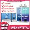 WGA Crystal Pro Max Extra 15000 затяжек Одноразовая ручка для вейпа 4K 15K Puff Bar 2% никотиновая электронная сигарета с предварительно заполненным никотином и экраном дисплея батареи Vapes Vaper