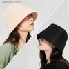 Szerokie brzegowe czapki wiadra czapki koreańskie wiosna/lato proste walki kapelusz na świeżym powietrzu 2023 Nowy leniwy szyfonowy miękki kapelusz Summer Cool Fisherman Hat Q240312