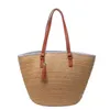 Straw Woven Bag for Vacation Beach Bag Versatile Shoulder Summer Commuting Tote Simple