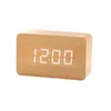 Other Clocks Accessories Creative Alarm Clock LED Wooden Watch Table Voice Control Digital Wood Despertador USB/AAA Powered Electronic Desktop ClocksL2403