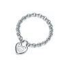 Designer tiffay and co Bracciale con fibbia OT a forma di cuore con catena spessa in argento sterling 925 Di Love Style Jewelry Trasmissione dal vivo