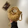 Crossbody Cotton Thread Woven Bag New Versatile Hollow Grass Holiday Beach Xiaoqing Women s 240312