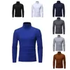 Mense Casual Solid Color Half Turtle Neck Long Sleeve Tshirt Perfekt för fritids- eller atletiska aktiviteter 240305