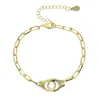 Charm Bracelets 2024 Personality Punk Bangle Bracelet Gold Color Metal Chain Link Creative Bamboo Fashion For Women Wedding Gift