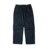 Calças masculinas japonês workwear lavado retro paraquedista tubo reto casual moda coreana streetwear carga homens harajuku