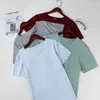 Men's T-shirt Thin Short-sleeved Summer Ice Silk Without Trace Slim Stretch V-neck Solid Color Bottoming TEE Tops