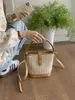 Корейская тканая соломенная сумка для отдыха для женщин, модное ручное ведро для воды через плечо в стиле отпуска