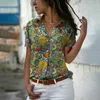 Chemisiers femme Chemises Vintage chemise femme Haiian col en v 5xl chemise vacances d'été courtes Sle fleurs chemises et chemisiers nouveaux vêtements surdimensionnés L24312