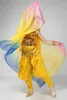 Vêtements de scène Voile de danse du ventre dégradé de couleur 220cm 120cm, écharpe de danse Bollywood en soie, châle arc-en-ciel, enveloppe faciale