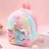 Doux en peluche école Mochila licorne sac à dos mignon enfants jouets sac 3D dessin animé Animal cartable étudiant enfants épaule Backpacks254j