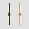 Modern simple linear tube LED wall lamp up down background opposite wall light LED bedside foyer corridor black gold LED sconce 21223v