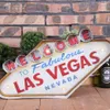 Las Vegas Decoration Metal Painting Welcome Signs Led Bar Wall Decor2864
