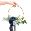 Fleurs décoratives 1pc douche nuptiale artificielle rose fleur simulée or cerceau bouquet demoiselle d'honneur couronne de mariage décoration murale fête avant