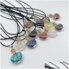 Collares colgantes Hecho a mano Cristal natural Piedra Botella de vidrio Corazón para mujeres Lady Party Club Decoración Joyería Drop Entrega Colgantes DHH8L