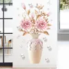Creative Peony Flowers Vase väggklistermärke för vardagsrum sovrum dekal 3D vägg klistermärken borttagbar dekoration målning dekor287o