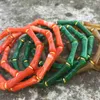 Beaded New Bohemian Bamboo Shape Acrylic Womens Hand Bracelets Resin Thin Tube Beads Stretchy Bracelet Bangle Couple Jewelry GiftsL24213