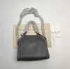 デザイナーデザイナーStella McCartney Falabella Mini Tote Luxury Woman Metallic Sliver Black Tiny Shopping Women Handbag Leather Shourdel
