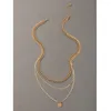 Pendentif Colliers Vintage Multilevel Collier Collier pour Femmes Femelle Plaqué Or Mince Chaîne Terre Étoile Rose Lune Coeur Bijoux Cadeau