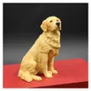 座っているゴールデンレトリバーシミュレーション犬用具工芸品の手作りの彫刻芸術家の装飾用樹脂288vv