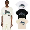 Trendiges RHUDE-Fußballstar mit dem gleichen schwarzen Panther-Buchstabendruck, kurzärmeliges T-Shirt für Männer und Frauen, Paar, High Street, halbarm