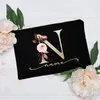 Cosmetic Bags Personalized Custom Initial Name Makeup Bag Make Up Case Bridal Shower Gift Canvas Toiletry Organizer Bridesmaid