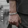 Bangle S999 Silver Minority Design Pixiu Heart Sutra Armband Man Retro Personlighet Male Fortune Transfer Open Armband LDD240312