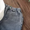 Dżinsy dla dziewcząt dżinsowe spodnie Dzieci szerokie spodnie na nogi Sprężyna jesień ubrania dla dzieci Kostium 4 6 7 8 10 12 13 lat 240228