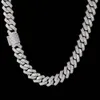 Custom Pass Diamond Tester S925 Sterling Silver Vvs Moissiante Diamond Iced Out 14mm Prong Cuban Link Chain
