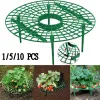 Boormachine 5/10st Strawberry Fruit Stand Round Plastic Plant stöder burar Grönt trädgårdsgrupp för trädgårdsgrönsakstillbehör