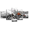 Toile photos affiche impressions modulaires Art mural 5 pièces moto noir et blanc peinture décor salon ou chambre sans cadre 2994