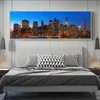 New York City Night Skyline Peyzaj Resimleri Tuval Sanat Poster ve Baskı Manhattan View Sanat Resimleri Ev Dekor294o