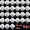 76pcs USA coins 1916-1945 mercury copy coins bright of different ages silver-plated set of coins292Q
