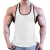 Men Gym Singlet Stringer Muscle Tank Tops Fitness Sport Shirt Y Back Racer Workout Vest 240311