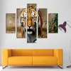 5 Piece Canvas Art Set Fierce Tiger Målning Modern duktryck Målning Yekkow HD Animal Wall Picture For Bedroom Home Decor3000