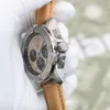 Sport-Herrenuhr, Beige, Quarzwerk, Chronograph, Armbanduhr, gewebtes Nylon-Lederarmband, Stahlgehäuse, 45 mm, Uhr, 7 Farben