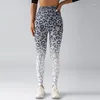 Pantalones activos Fitness impreso Digital con estampado de leopardo Yoga sin costuras cintura alta gradiente deportes para mujeres