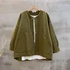 Women's Blouses Johnature 2024 Autumn Woman Solid Color Loose Long Sleeves Korean Casual Coat Cotton Vintage O-Neck Single Breasted