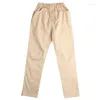 Pantolon 5-18t erkek pantolon beyaz gündelik 2024 yaz katı düz elastik bel pamuklu gençler 120-180