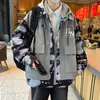メンズジャケット2024春秋のファッションカジュアルトレンドフード付きジャケットファーストルーズ防水コート